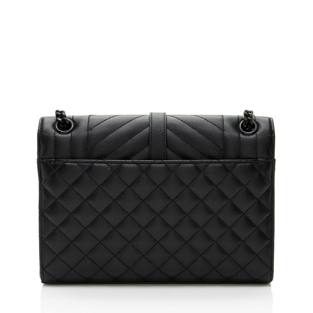 Saint Laurent Mixed Matelasse Grain de Poudre Monogram Medium Shoulder Bag - Picture 3 of 14
